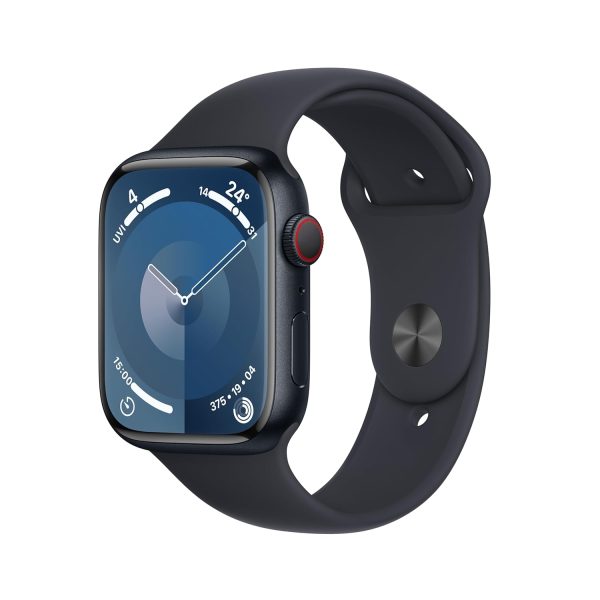 Apple Watch Series 9 [GPS + Cellular 45mm] Smartwatch with Midnight Aluminum Case with Midnight Sport Band M/L. Fitness Tracker, Blood Oxygen & ECG Apps, Always-On Retina Display, Water Resistant