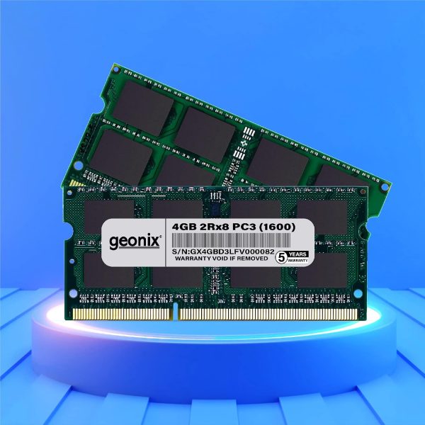 Geonix Laptop RAM, 4 GB DDR3, Frequency-1600 Mhz, (8x2) IC, 204 Pin, 5 Years Warrantym