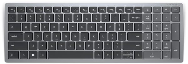 Dell-KB740 Compact Multi-Device Wireless Numeric Keyboard, 2.4 GHz, Bluetooth 5.0, Mute, Volume -, Volume +, Adjustable Height