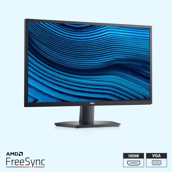 Dell-SE2722H 27" (68.58 cm) FHD Monitor 1920 x 1080 at 75Hz, VA Panel, Brightness: 250 cd/m², Contrast Ratio 3000:1, HDMI & VGA, Tilt Adjustment, AMD FreeSync, Flicker-Free, Low Blue Light Technology