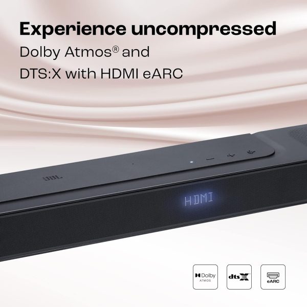 JBL Bar 1000 Pro, 11.1 (7.1.4) Channel Truly Wireless Soundbar with True Dolby Atmos®, DTS:X, and MultiBeam™ Surround Sound, 10” Down-Firing Wireless Subwoofer, HDMI eARC, BT,WiFi,Alexa, One App(880W)