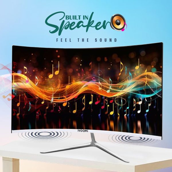 iVOOMi 24 Inch (60.45 cm) Ultra Slim Curve FHD Monitor for PC with 100Hz Refresh Rate, 1920 x 1080 Pixels, 16.7M Colors, Bezel-Less Design, Flicker Free, Best for Gaming with 3 Years Warranty