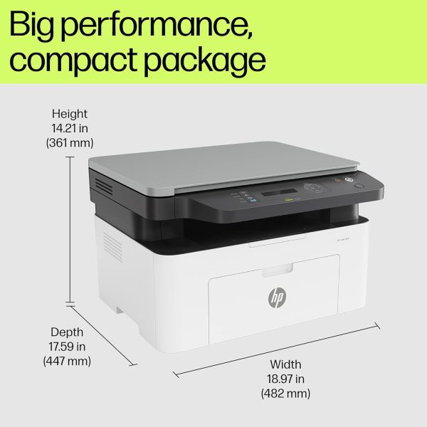 HP Laser MFP 1188w, Wireless, Print, Copy, Scan, Ethernet, Hi-Speed USB 2.0, Up to 21 ppm, 150-sheet Input Tray, 100-sheet Output Tray, 10,000-page Duty Cycle, Black and White