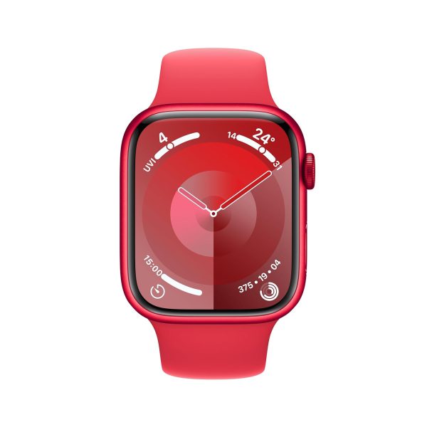 Apple Watch Series 9 [GPS + Cellular 45mm] Smartwatch with (PRODUCT)RED Aluminum Case with (PRODUCT)RED Sport Band M/L. Fitness Tracker,Blood Oxygen & ECG Apps,Always-On Retina Display,Water Resistant