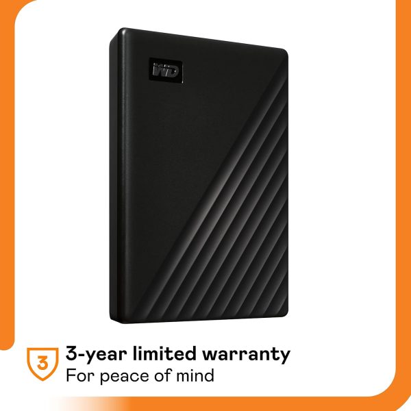 Western Digital WD 5TB My Passport Portable Hard Disk Drive, USB 3.0 with Automatic Backup, 256 Bit AES Hardware Encryption,Password Protection,Compatible with Windows and Mac, External HDD-Black