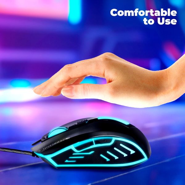 ZEBRONICS Sniper High Precision Wired Gaming Mouse with 6 Buttons, Multicolor LED Lights, DPI Switch with 800/1200/1600/2400 DPI’s, Plug & Play, 1 Million Clicks, 87 Grams Light Mouse