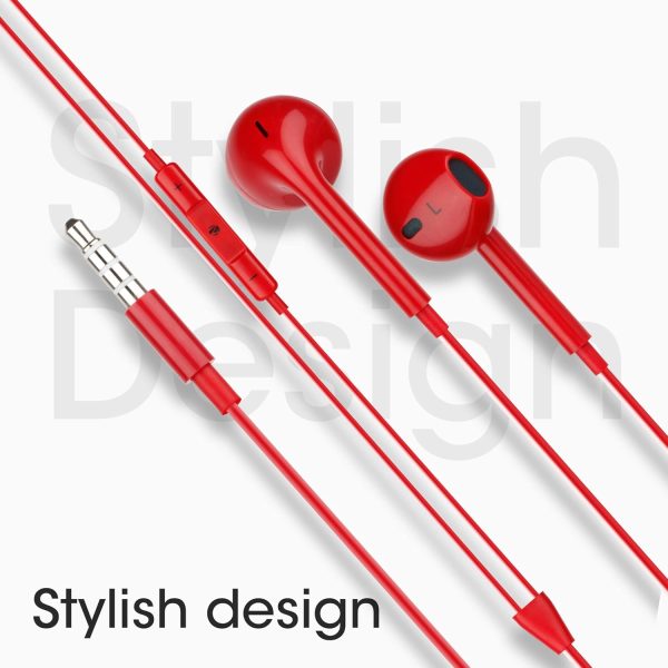 Zebronics Zeb-Buds 30 3.5Mm Stereo Wired in Ear Earphones with Mic for Calling, Volume Control, Multifunction Button, 14Mm Drivers, Stylish Eartip,1.2 Meter Durable Cable and Lightweight Design(Red)