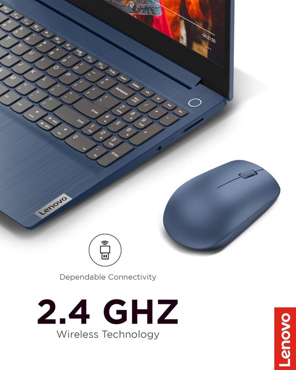 Lenovo 530 Wireless Mouse (Abyss Blue): Ambidextrous, Ergonomic Mouse, Up to 8 Million clicks for Left and Right Buttons, Optical Sensor 1200 DPI, 2.4 GHz Wireless Technology via Nano USB Receiver