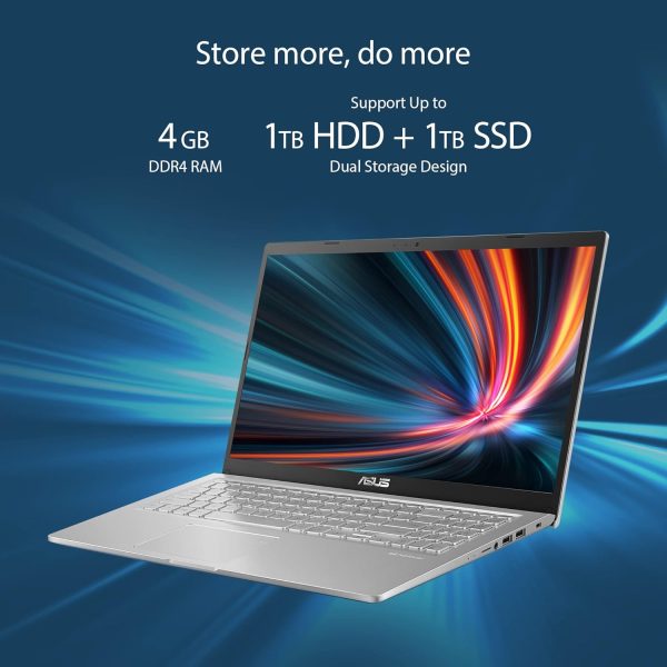 ASUS VivoBook 15 (2021) Thin and Light Laptop, Dual Core Intel Celeron N4020, 15.6-inch (39.62 cm) HD, (4GB RAM/256GB SSD/Integrated Graphics/Windows 11 Home/Transparent Silver/1.8 Kg), X515MA-BR011W