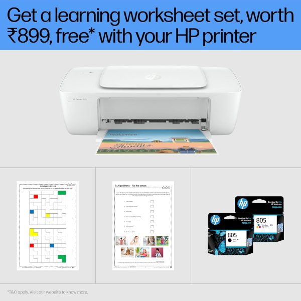 HP Deskjet 1212 Printer for Home for Dependable Printing, Simple Setup for Everyday Usage, Ideal for Home.