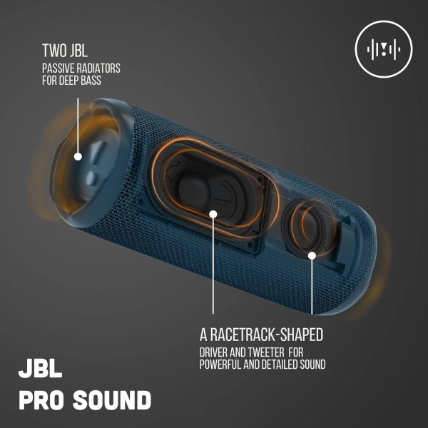 JBL Flip 6 Wireless Portable Bluetooth Speaker Pro Sound, Upto 12 Hours Playtime, IP67 Water & Dustproof, PartyBoost & Personalization App (without Mic, Blue)