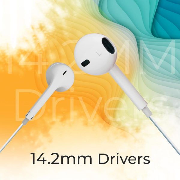 ZEBRONICS Buds 30C Type- C in Ear Earphone with in-line MIC, Rich 14.2mm Driver, Volume Control, 1.2m Cable, Call Function (White)