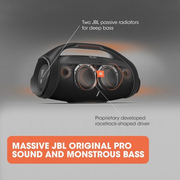 JBL Boombox 2 | Wireless Portable Bluetooth Speaker | Massive 24Hrs Playtime | Monstrous Sound with Powerful Bass | Built-in Powerbank PartyBoost | IPX7 | BT 5.1 | AUX (Black)