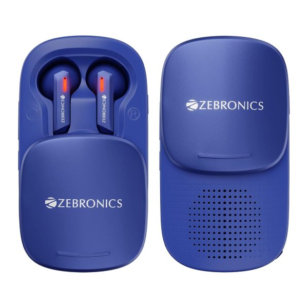 ZEBRONICS Sound Bomb X1 3-in-1 Wireless Bluetooth v5.0 In Ear Earbuds + Speaker Combo with 30 Hour Backup, Built-in LED Torch, Call Function, Voice Asst, Type C and Splash Proof Portable Design (Blue)