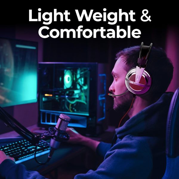 Zebronics ZEB-ORION USB Headphone with simulated 7.1 surround sound, 40mm driver, RGB LED, Advanced Windows software, 2m Braided cable, In-line control pod, Flexible mic and Suspended headbands