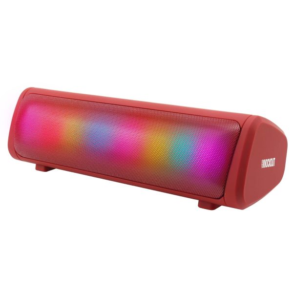 ZEBRONICS Knock out Portable Bluetooth v5.3 Speaker with 10W output, RGB LED Lights, TWS Function, up to 10h* backup, USB, mSD, Passive Radiator (Red)