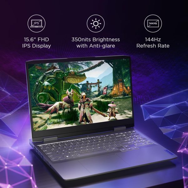 Lenovo LOQ Intel Core i5-12450H 15.6" (39.6cm) FHD IPS 144Hz 350Nits Gaming Laptop (16GB/512GB SSD/Win 11/NVIDIA RTX 4050 6GB Graphics/Office 2021/3 Month Game Pass/Storm Grey/2.4Kg), 82XV00F6IN