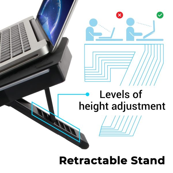 ZEBRONICS Zeb- NC9000 Laptop Cooling pad with Dual 110mm Fan, Multi-Color Led Including 10 Multi Color LED Modes and has RGB Strips on The Both Sides