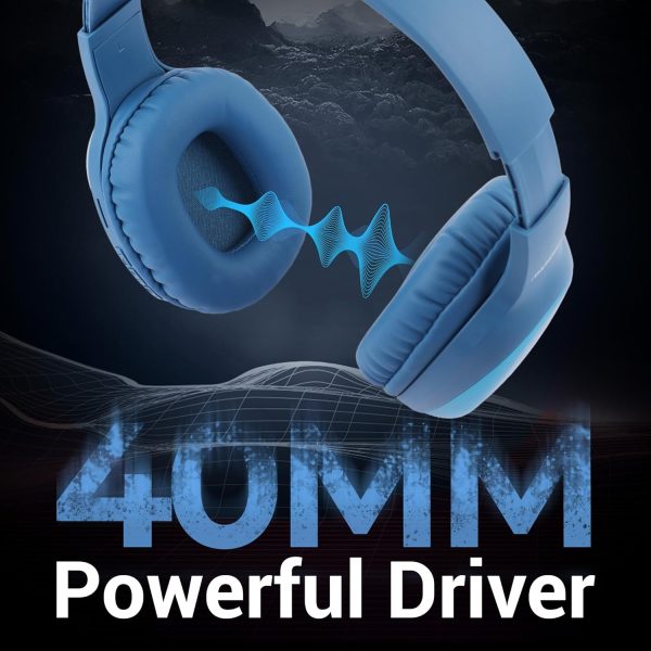 ZEBRONICS THUNDER PRO Wireless Headphone with Dual Pairing, Gaming Mode, ENC, Bluetooth, Call Function, Aux, Micro SD, Voice Assistant, Deep Bass, Up to 60h backup (Blue)