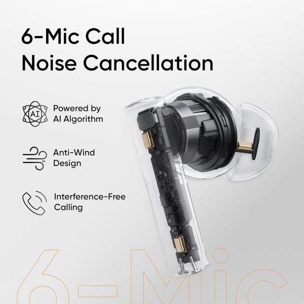 realme Buds Air 6 Tws in Ear Earbuds with 12.4 Mm Deep Bass Driver, 40 Hours Play Time, Fast Charge,50 Db Anc,Lhdc 5.0, 55 Ms Low Latency, Ip55 Dust & Water Resistant, Bluetooth V5.3 (Flame Silver)