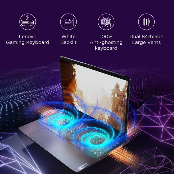 Lenovo LOQ Intel Core i5-12450H 15.6" (39.6cm) FHD IPS 144Hz 350Nits Gaming Laptop (16GB/512GB SSD/Win 11/NVIDIA RTX 4050 6GB Graphics/Office 2021/3 Month Game Pass/Storm Grey/2.4Kg), 82XV00F6IN