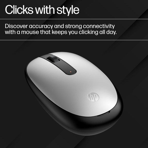 HP 240 Bluetooth Mouse/Ambidextrous; Compact Size; Portable Mouse/Red Optical Tracking/1600 dpi/3 Years Warranty/Pike Silver (43N04AA)