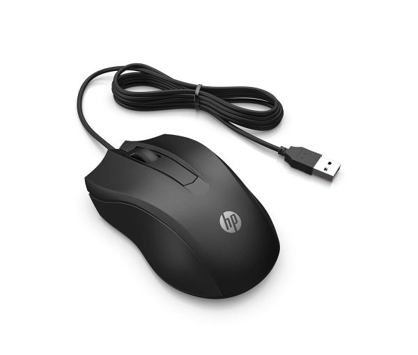 HP Wired Mouse 100 with 1600 DPI Optical Sensor, USB plug-and -play,ambidextrous Design, Built-in Scrolling and 3 Handy Buttons. 3-Years Warranty (6VY96AA)