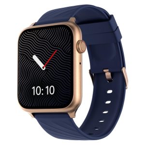 ZEBRONICS Iconic LITE AMOLED Smartwatch with Bluetooth Calling, 100+ Sport Modes, IP67, 1.78" 2.5D Curved Display, Voice Assistant, 10 Built-in/Customizable Watch Faces and Sleep Monitor (Gold Blue)