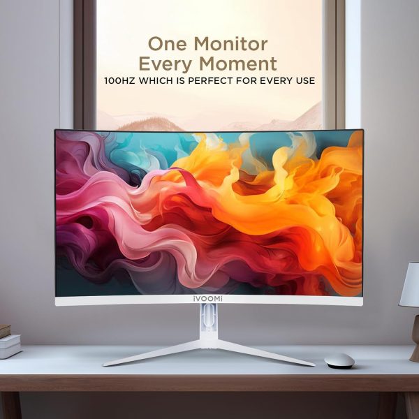 iVOOMi 22" (54.6 cm) Ultra Slim Curve FHD Monitor for PC with Built-in Speaker, 16.7M Colors and 100Hz Refresh Rate, 1920 x 1080 Pixels, Bezel-Less Design, Includes HDMI Cable - 3 Years Warranty