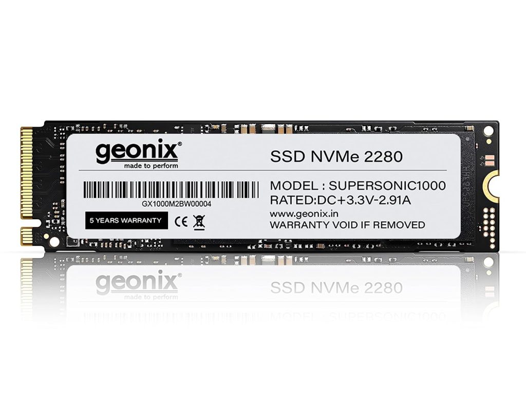 GEONIX 1TB M.2 NVMe SSD, 2280 SATA III (6Gb/s), Read Speed – Up to 2650 Mbps, Write Speed – Up to 2000 Mbps, Internal Solid State Drive(SSD), (5years Warranty)