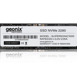 GEONIX 1TB M.2 NVMe SSD, 2280 SATA III (6Gb/s), Read Speed – Up to 2650 Mbps, Write Speed – Up to 2000 Mbps, Internal Solid State Drive(SSD), (5years Warranty)