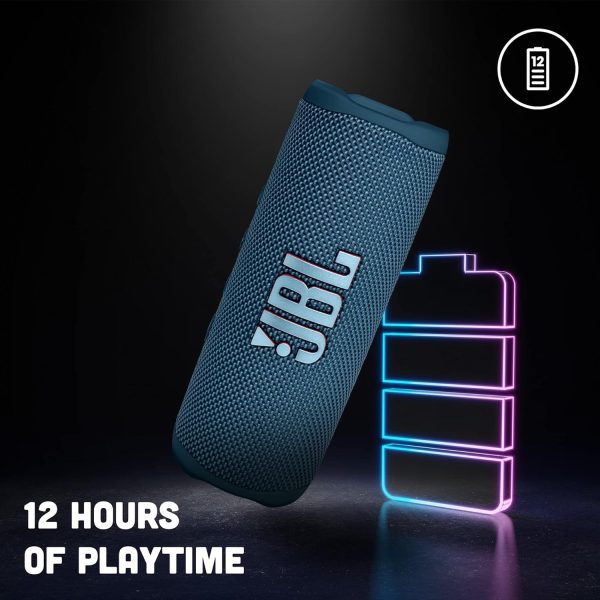 JBL Flip 6 Wireless Portable Bluetooth Speaker Pro Sound, Upto 12 Hours Playtime, IP67 Water & Dustproof, PartyBoost & Personalization App (without Mic, Blue)