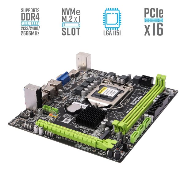 ZEBRONICS Z310 NVMe Micro-ATX Motherboard for LGA 1151 Socket, Supports Intel 6th, 7th, 8th & 9th Generation Processors, NVMe M.2 Slot, 5.1 Audio, DDR4 2666 MHz, Ports (RJ45 | SATA | USB 3.0 | HDMI)