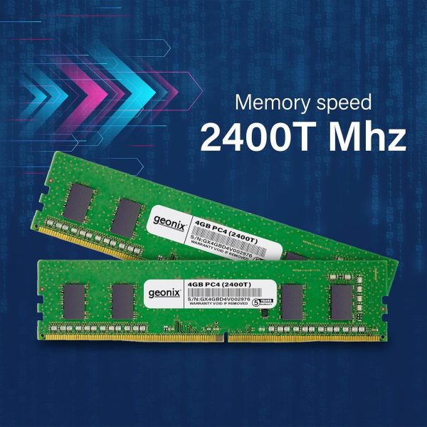 Geonix Desktop RAM, 4 GB DDR4, Frequency-2400T Mhz, (8x1) IC, 288 Pin, 5 Years Warranty