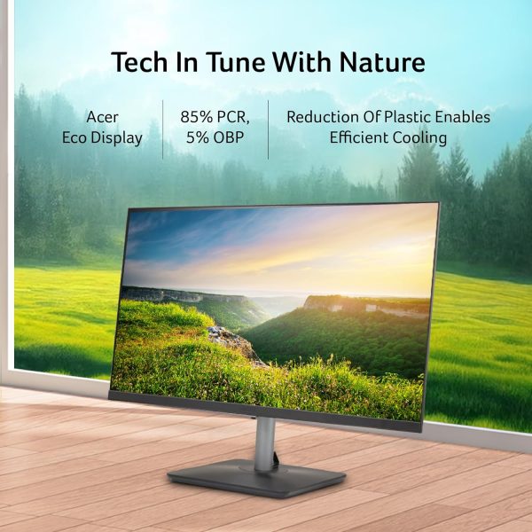 Acer RS242Y 23.8 Inch Full HD IPS Ultra-Thin (6.9mm) Backlit LED Monitor I Color Patterned Back Mood Light I Dual Glass Design, Sleek Metal Frame I 1 MS, 100Hz I 1xHDMI 1xVGA I Speakers I Eye Care