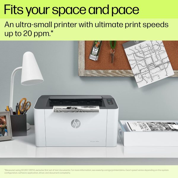 HP Laser 1008w Printer, Wireless, Single Function, Print, Hi-Speed USB 2.0, Up to 21 ppm, 150-sheet Input Tray, 100-sheet Output Tray, 10,000-page Duty Cycle, 1-Year Warranty, Black and White, 714Z9A