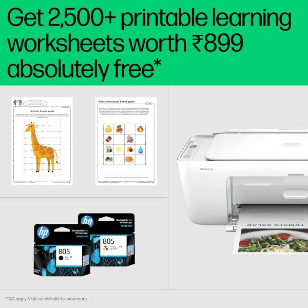 HP Deskjet 2820 Printer, Copy, Scan, WiFi with self Reset, Bluetooth, USB, Simple Setup Smart App, Ideal for Home.