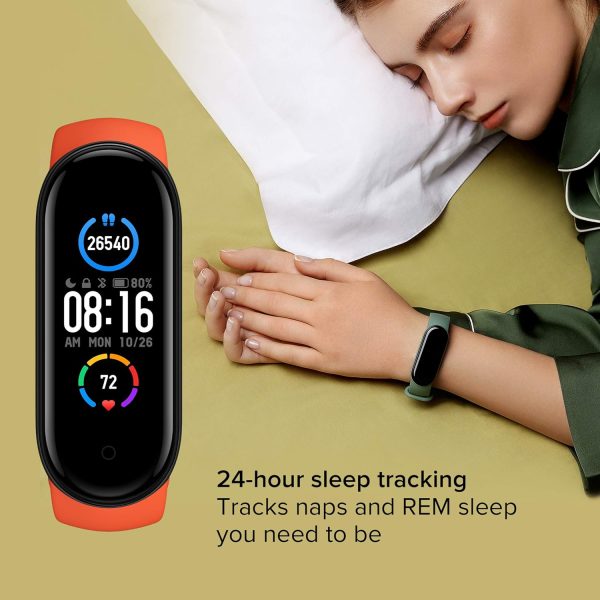 MI Smart Band 5- India's No. 1 Fitness Band, 1.1" (2.8 cm) AMOLED Color Display, 2 Weeks Battery Life, Personal Activity Intelligence (PAI), 11 Sports Mode, Heart Rate, Women's Health Tracking (Black)