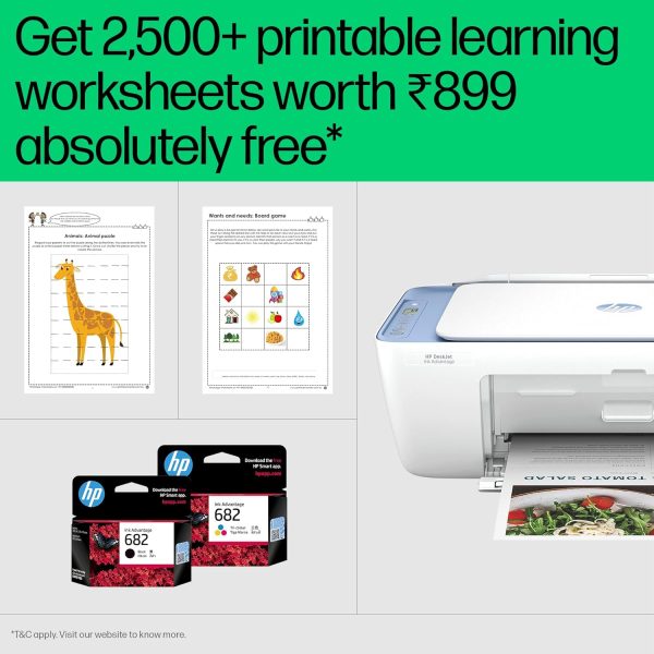 HP Ink Advantage 2878 Printer, Copy, Scan, WiFi, Bluetooth, USB, Simple Setup Smart App, Ideal for Home.