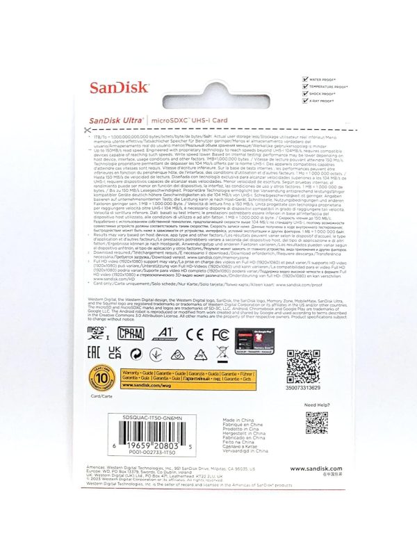 SanDisk Ultra® microSDXC™ UHS-I memory card, 1.5TB, Up to 150MB/s