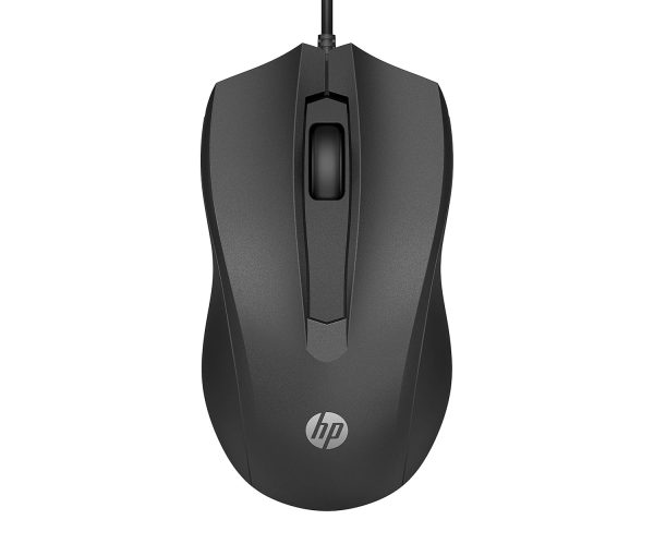 HP Wired Mouse 100 with 1600 DPI Optical Sensor, USB plug-and -play,ambidextrous Design, Built-in Scrolling and 3 Handy Buttons. 3-Years Warranty (6VY96AA)