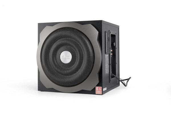 F&D A521X 104 W 2.1 Channel Bluetooth Multimedia Speakers with Subwoofer Satellite Speaker, Remote, Digital FM & USB (Black)