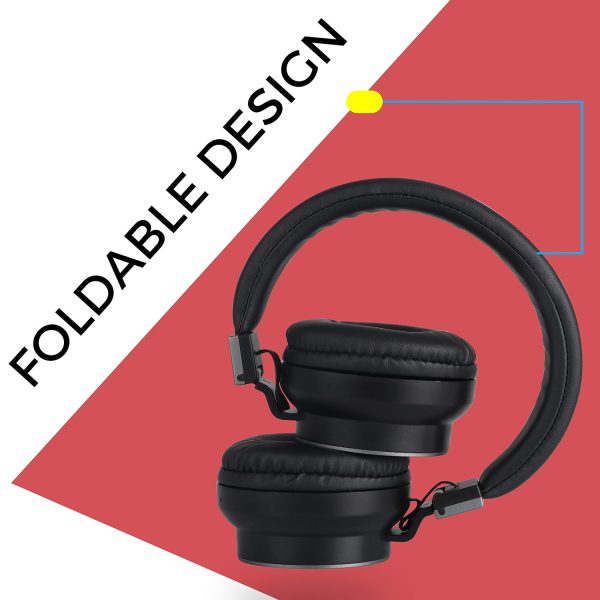 ZEBRONICS Zeb-Bang Wireless Bluetooth On The Ear Headphone with Mic and Playback time 16 hrs (Black)