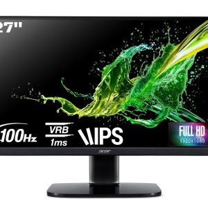 Acer KA270 E 27 Inch IPS Full HD LCD Monitor with LED Back Light I 1MS VRB 100Hz Refresh Rate I AMD Free Sync I Zero Frame Design I 99% sRGB I 1 x VGA 1 x HDMI with Inbox HDMI Cable I Eye Care Feature