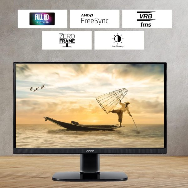 Acer KA270 E 27 Inch IPS Full HD LCD Monitor with LED Back Light I 1MS VRB 100Hz Refresh Rate I AMD Free Sync I Zero Frame Design I 99% sRGB I 1 x VGA 1 x HDMI with Inbox HDMI Cable I Eye Care Feature