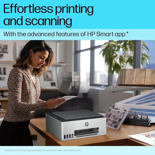 HP Smart Tank 580 AIO WiFi Colour Printer with 1 Extra Black Ink Bottle (Upto 12000 Black & 6000 Colour Prints) + 1 Year Extended Warranty with PHA Coverage -Print, Scan & Copy