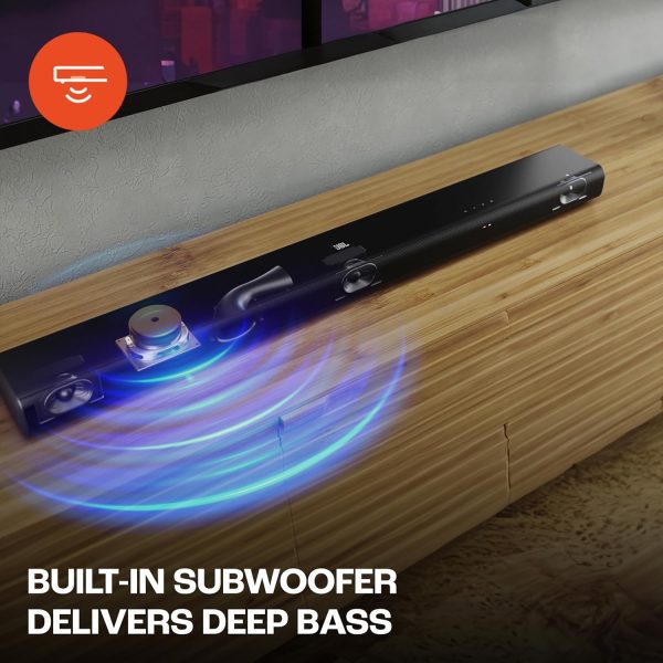 JBL Cinema SB510, Dolby Audio Soundbar with Built-in Subwoofer, 3.1 Channel, Center channel for superior voice clarity, HDMI eARC, Bluetooth & Optical Connectivity (200W)