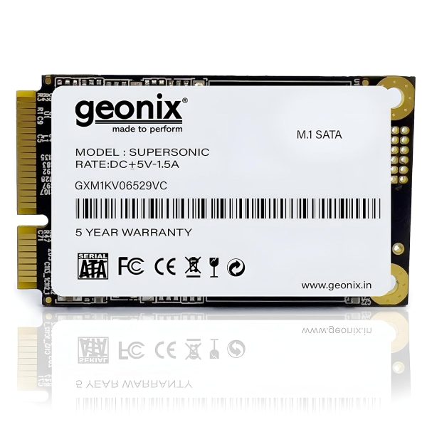 GEONIX M SATA 256GB 3D TLC NAND Flash Internal SSD - 570MB/s Read, 500MB/s Write Fast Performance Ultra Low Power Consumption (SUPERSONICK 128GB, Black)/ (5 Years Warranty)