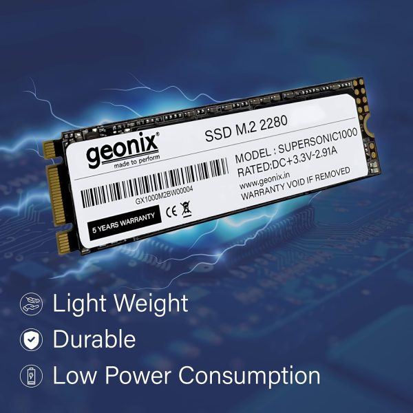 GEONIX M.2 Internal Solid State Drive/SSD 6Gb/s, Fast Performance, Read/Write - 570/500 MB/s, Quad Channel Controller Compatible with PC and Laptop | 5years Warranty | 128GB Storage