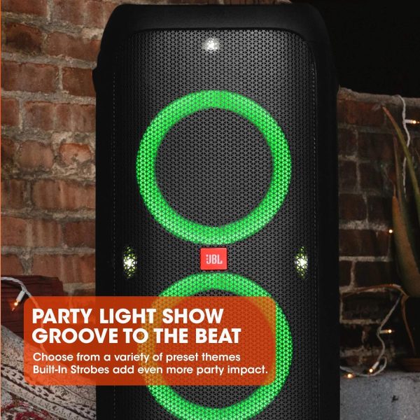 JBL Partybox 310 | Portable Bluetooth Party Speaker| 240W Monstrous Pro Sound | Dynamic Light Show | Backlit Panel | Telescopic Handle & Wheels | Guitar & Mic Input, PartyBox App (Black)